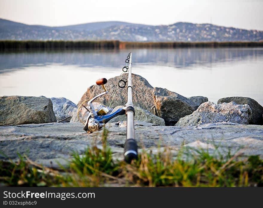 Angle For Fish By The Lake Of Velence