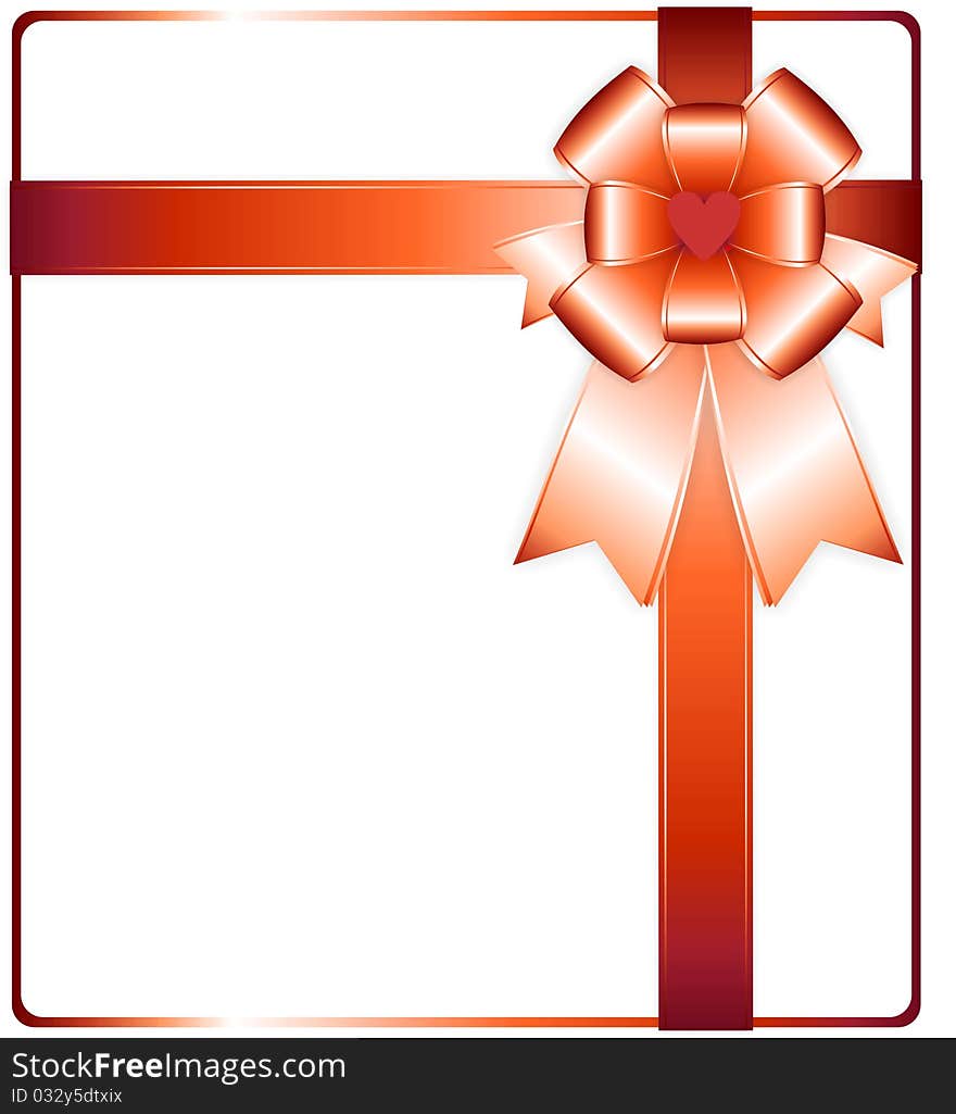 Vector Background Card With Holiday Ribbon..