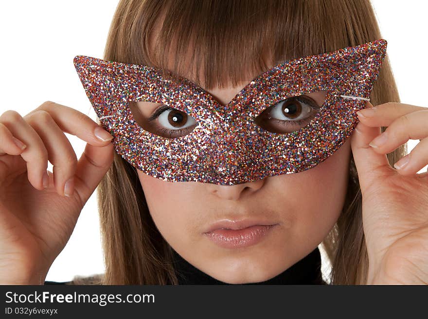 Beautiful girl wearing a mask