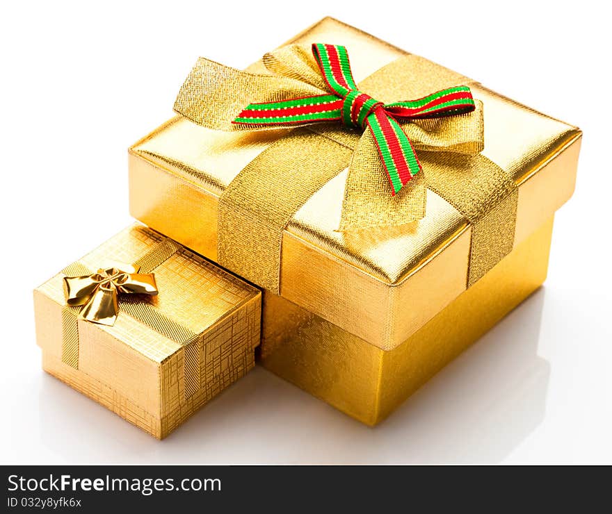 Beautiful boxes for gifts on a white background