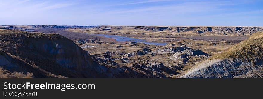 Badlands in Dinosaur Provincial Park Panorama