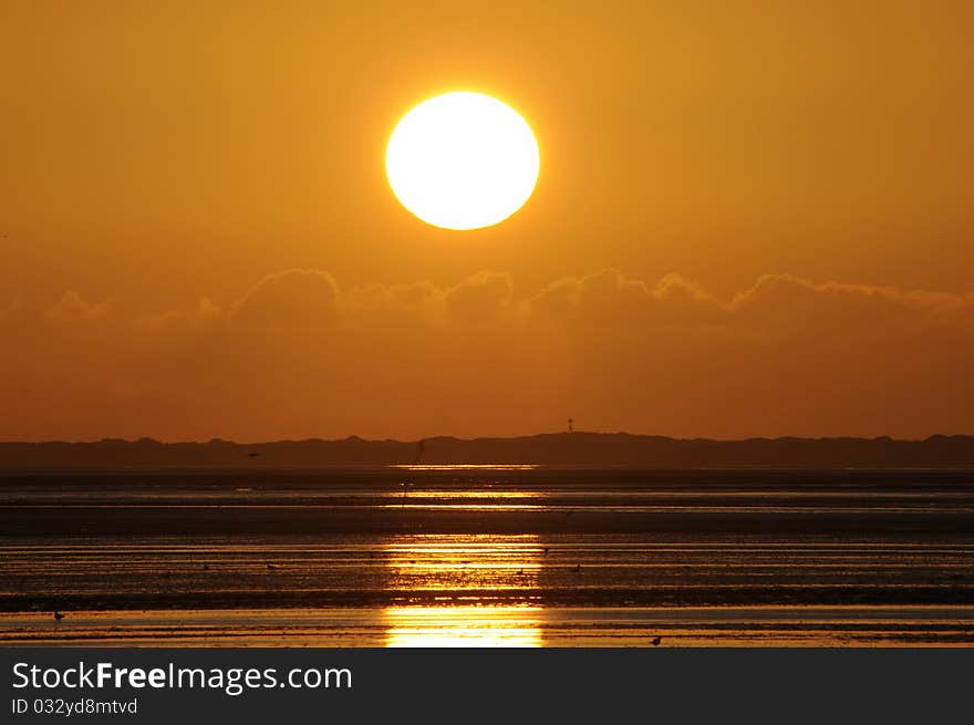 Sunset a the north sea