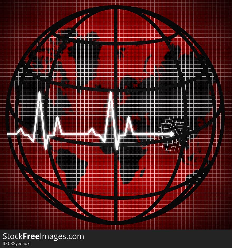 Cardiogram. Disease of the world. Cardiogram. Disease of the world