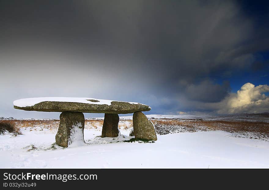 Lanyon Quoit In The Snow.