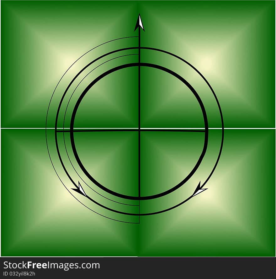 Illustration target green background and shop