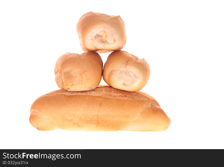 Hot dog bun or vietnamese bread roll isolated. Hot dog bun or vietnamese bread roll isolated