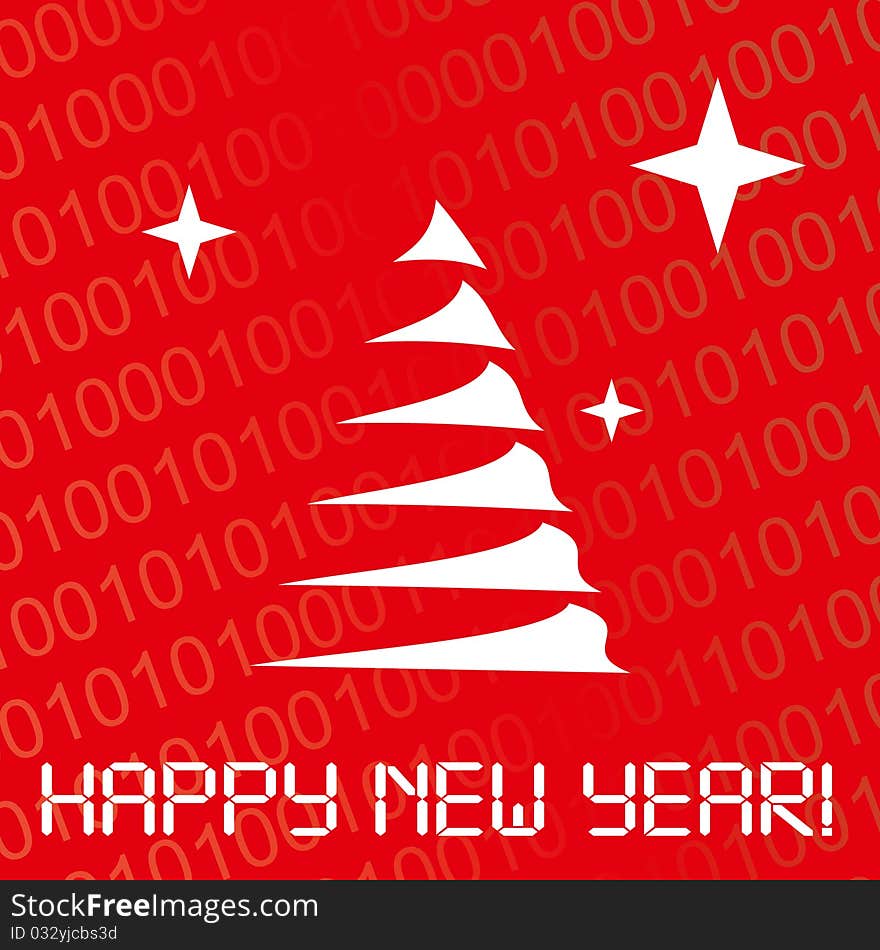 Digital - hackers new year card. Digital - hackers new year card