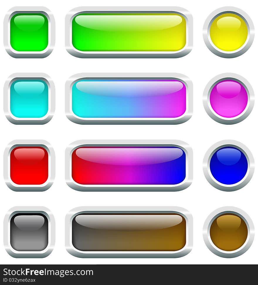 Multi-colored buttons.