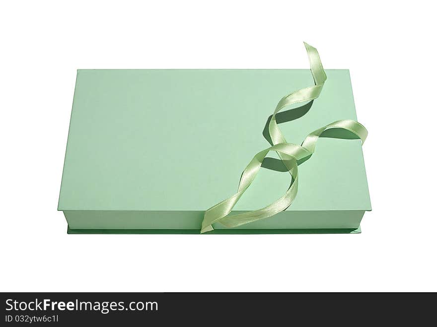 Gift Box With Green Ribbon