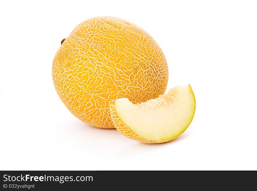 Sliced melon isolated on white background. Sliced melon isolated on white background