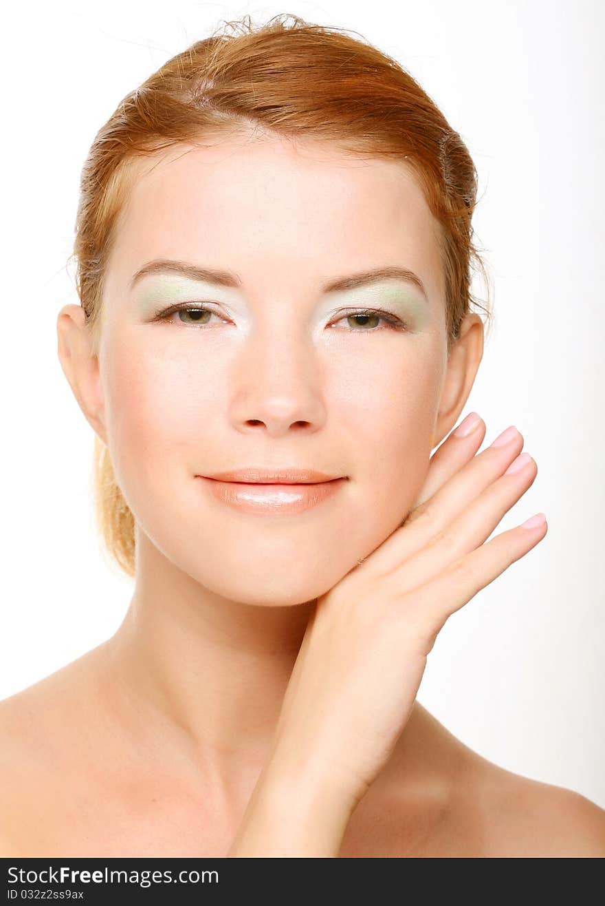 Beautiful health woman face with clean purity skin