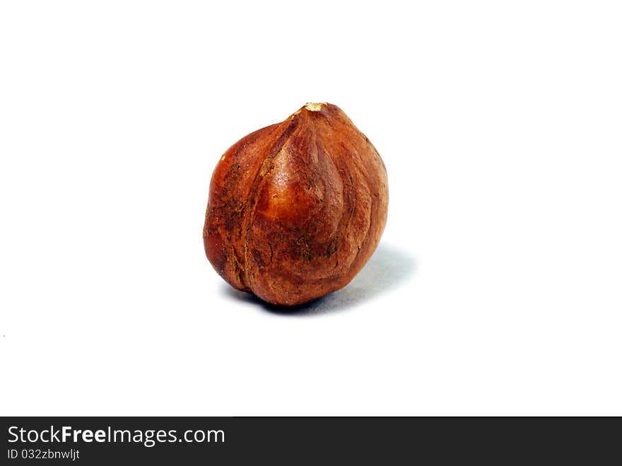 Hazelnut isolated on white background