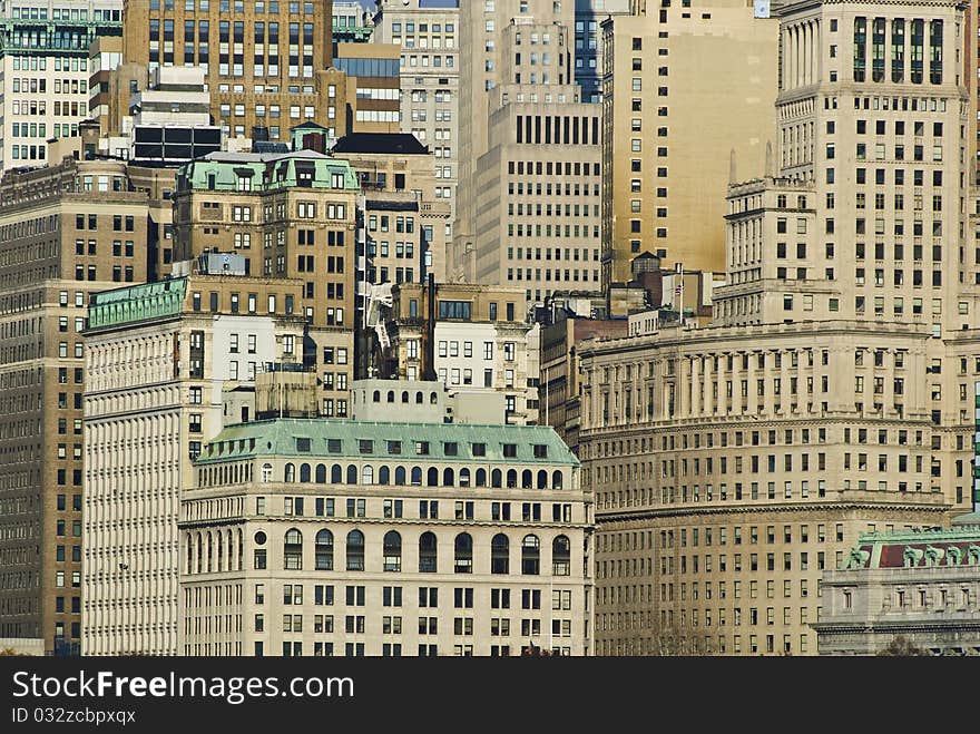 Close up of New York Building Near Wall Street. Close up of New York Building Near Wall Street