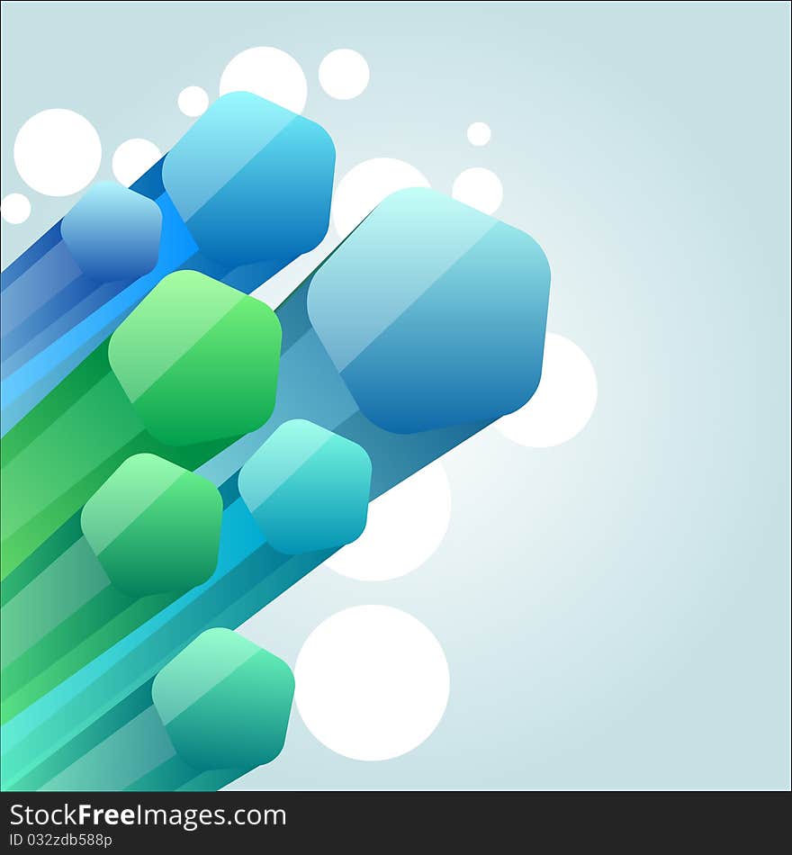 Light blue background with abstract tree-dimentional shapes. Light blue background with abstract tree-dimentional shapes