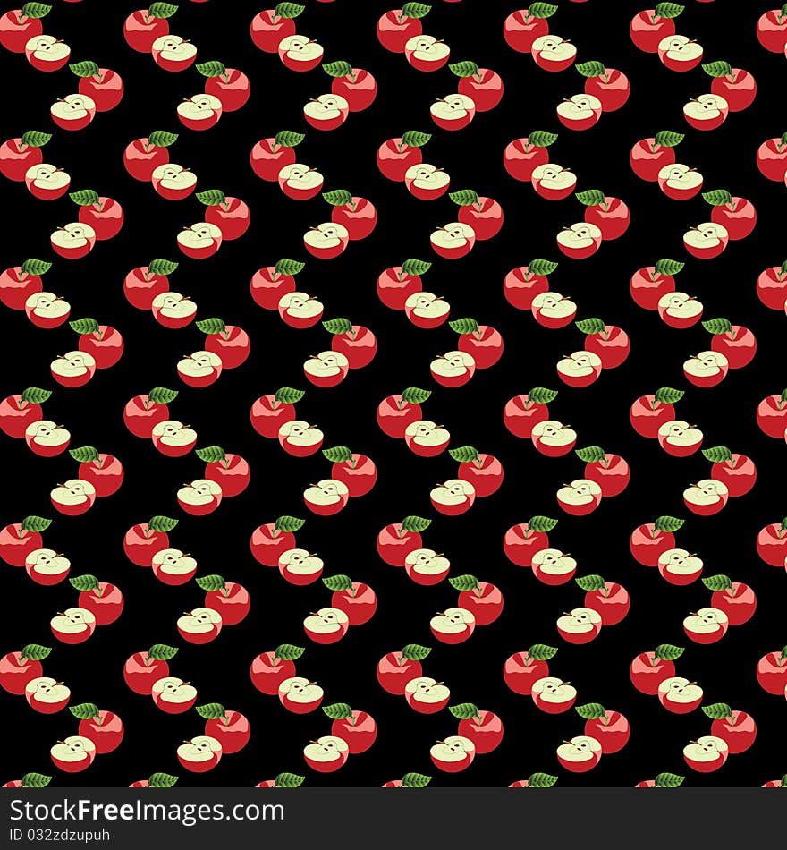 Seamless Pattern With Apples