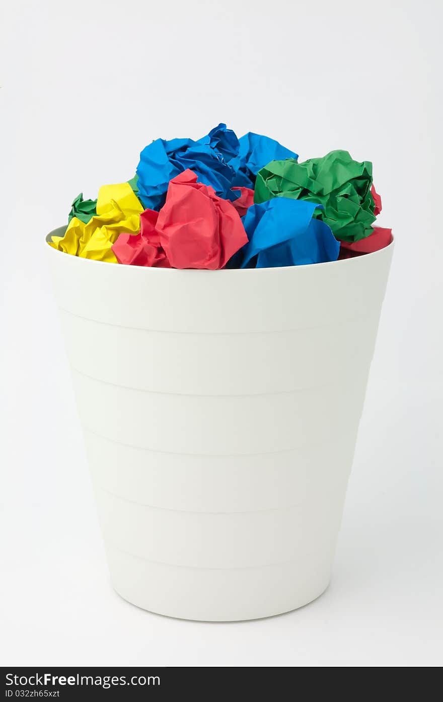 Full Recycle Bin By Multicolor Paper Ball