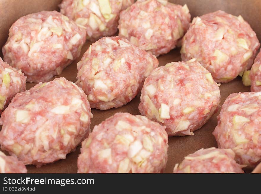 Raw stuffed cabbages in the pan