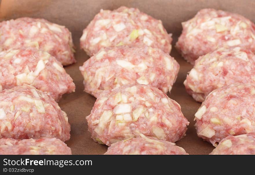 Raw stuffed cabbages in the pan