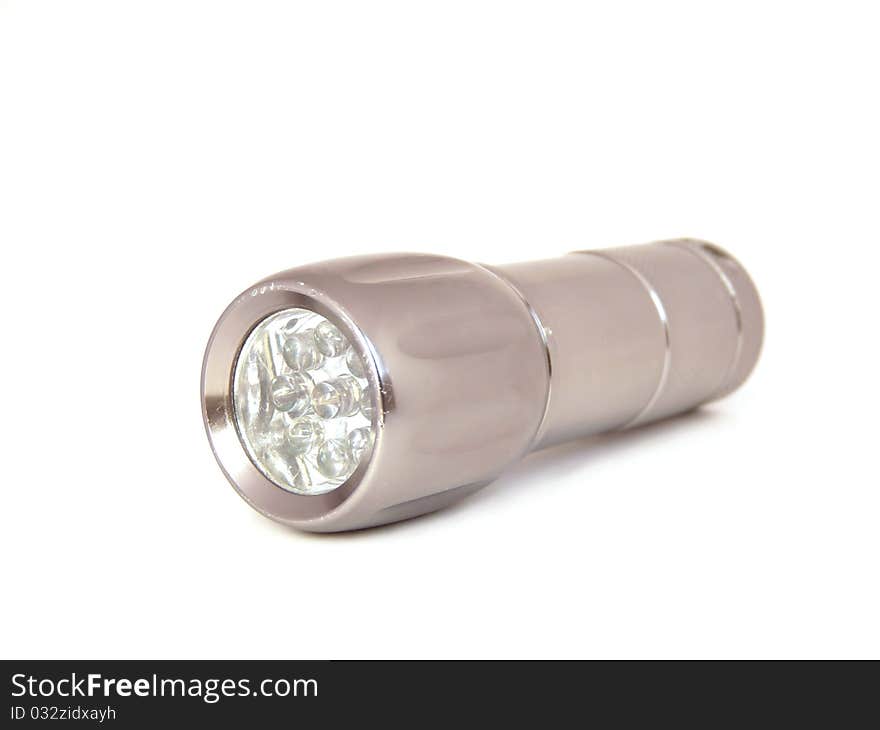 Silver LED lantern isolated