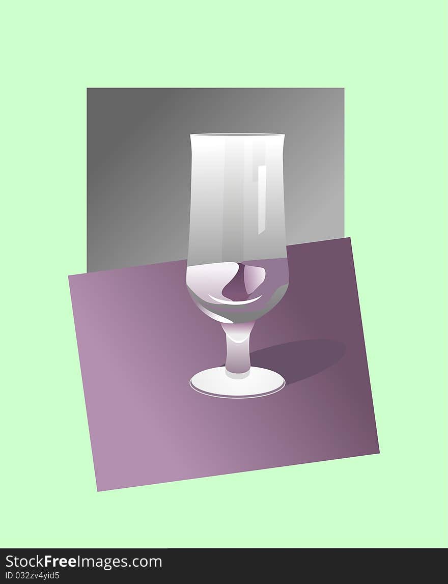 Abstract goblet on green background