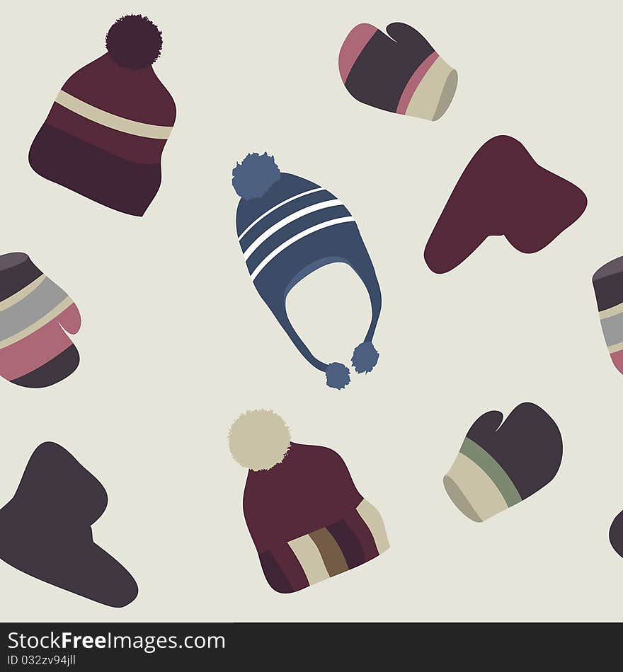 Pattern with winter baby clothing