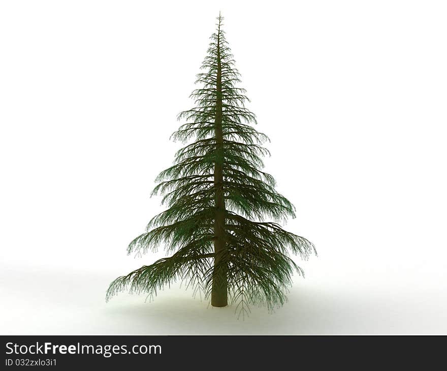 Christmas tree made of plastic on a white background