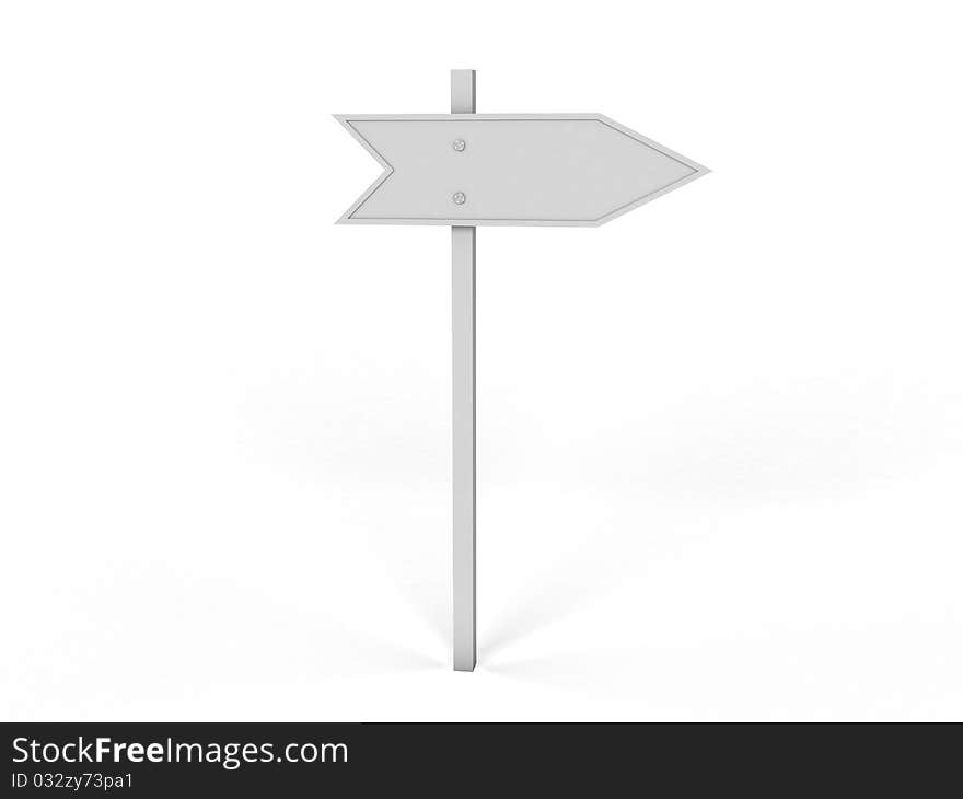 White road sign on white background №1. White road sign on white background №1