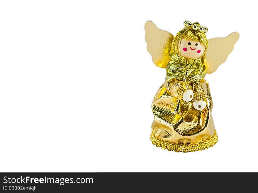 Christmas doll an angel on white background