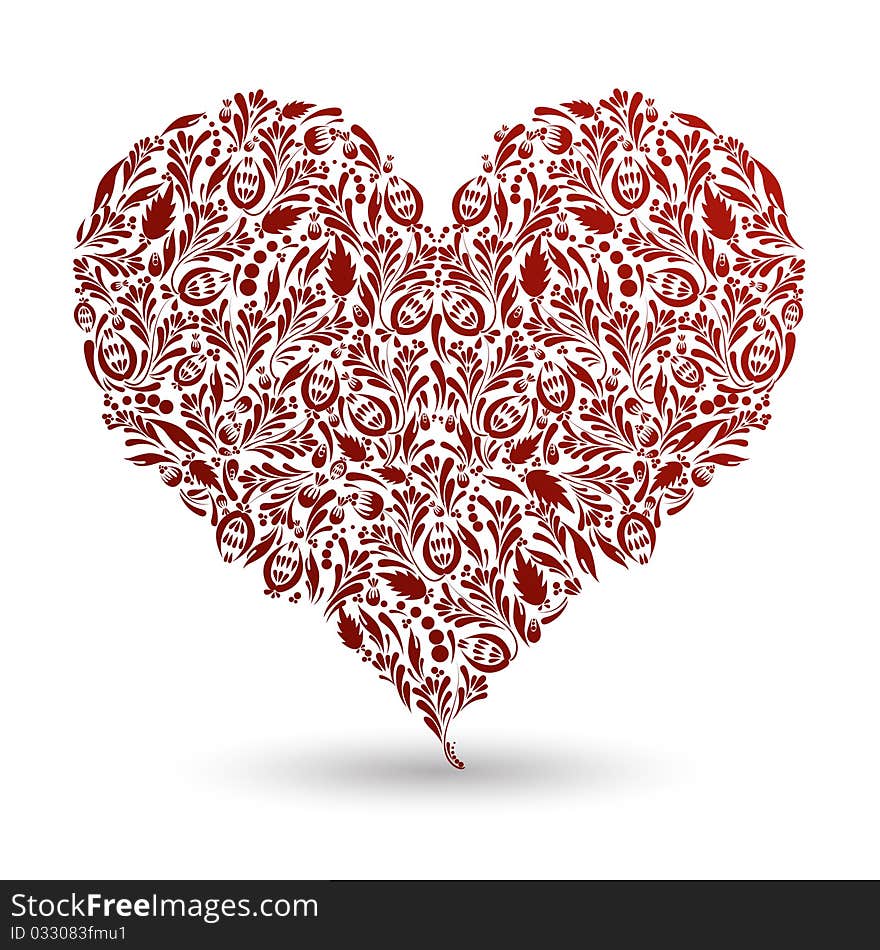 Nice red pattern heart (floral).