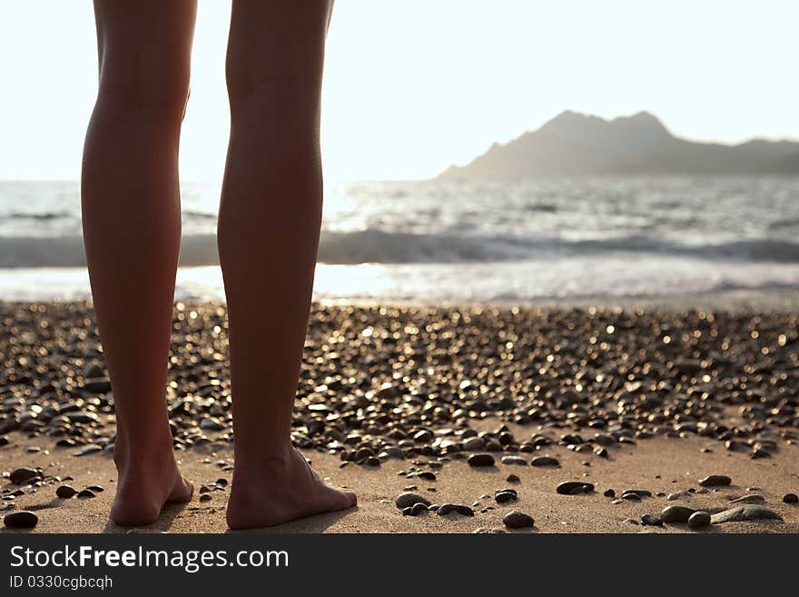 woman on the beach - legs