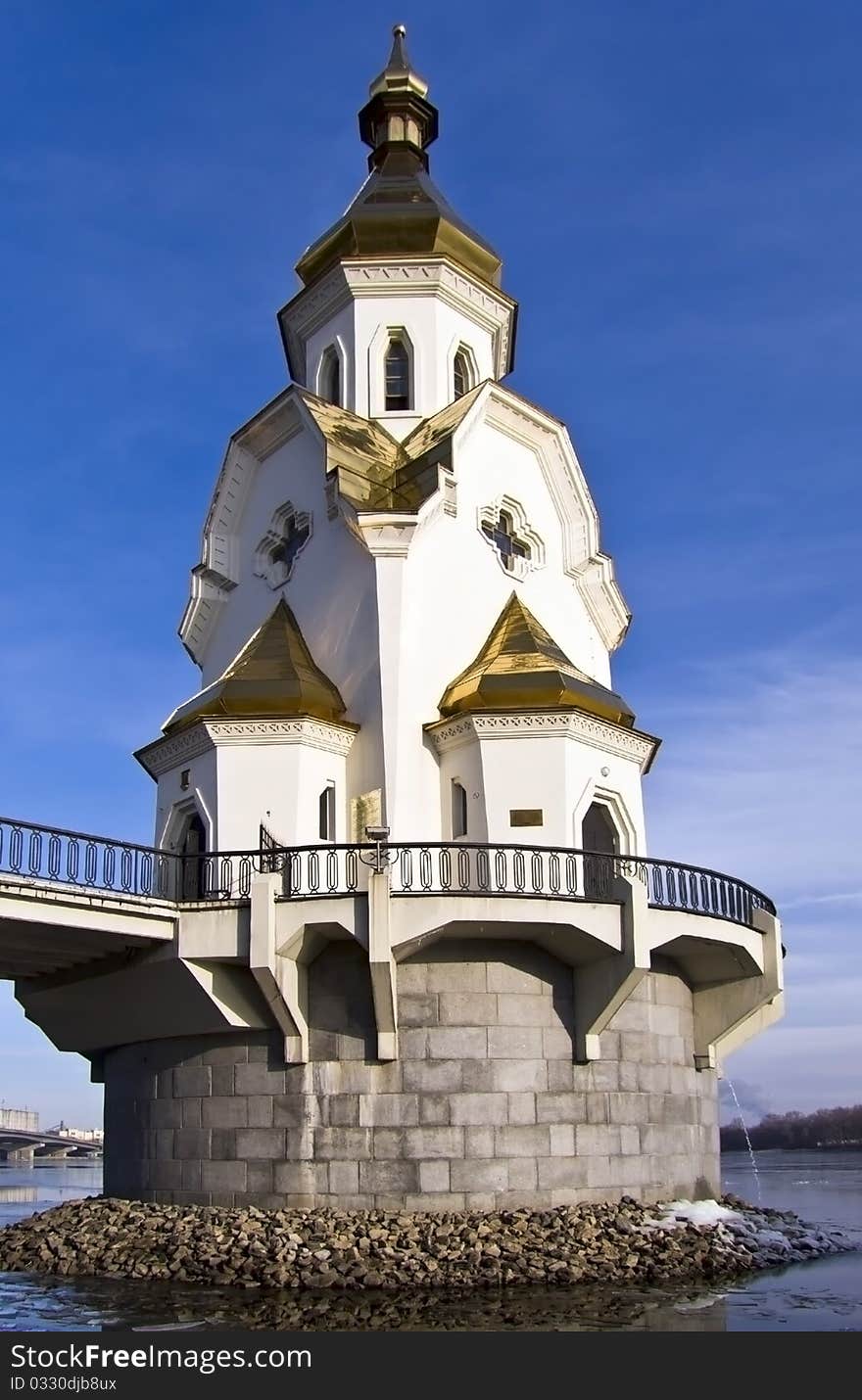 Orthodox Church on the water, Kiev, Ukraine