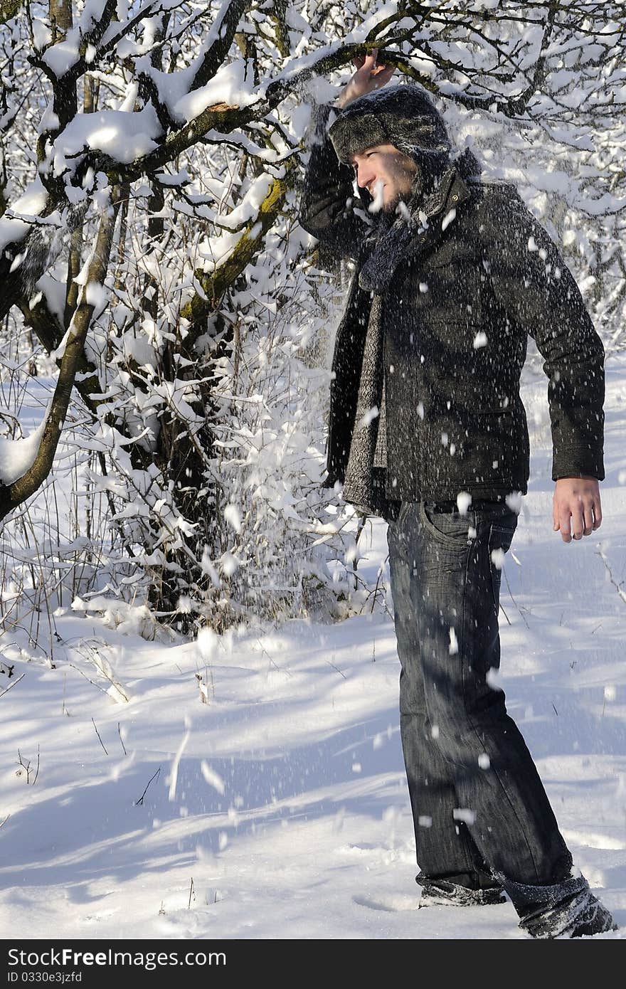 Man Playing With Flakes