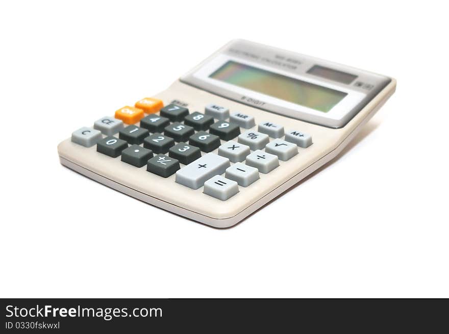 Photo of the calculator on white background