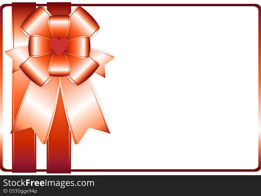 Vector Background Card With Holiday Ribbon..