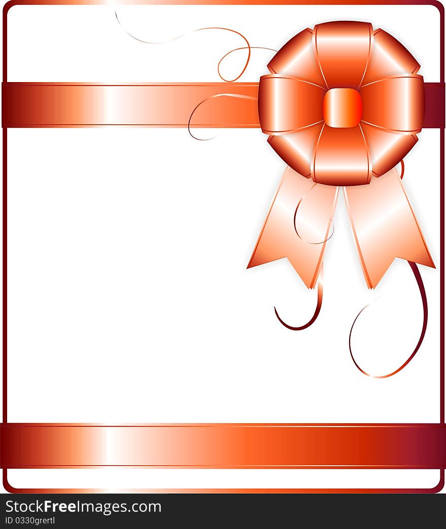 Vector background card with holiday ribbon..