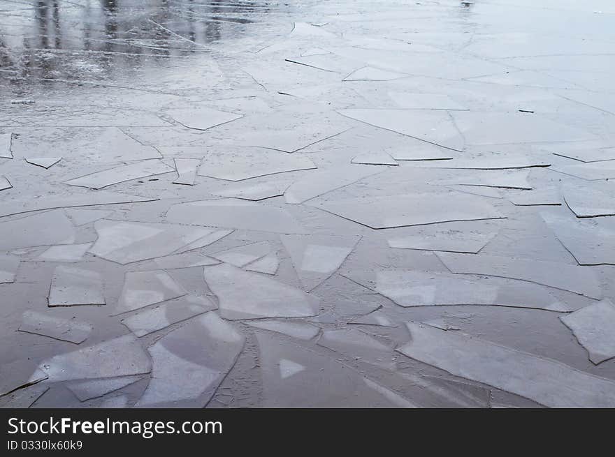 Abstract Ice On The River