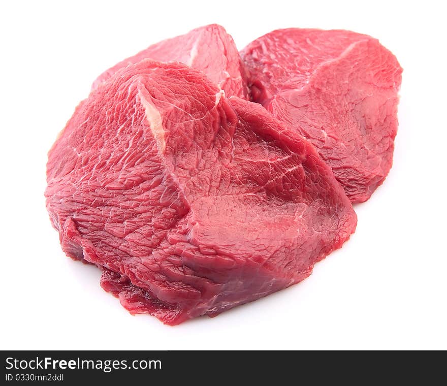 Crude meat on a white background