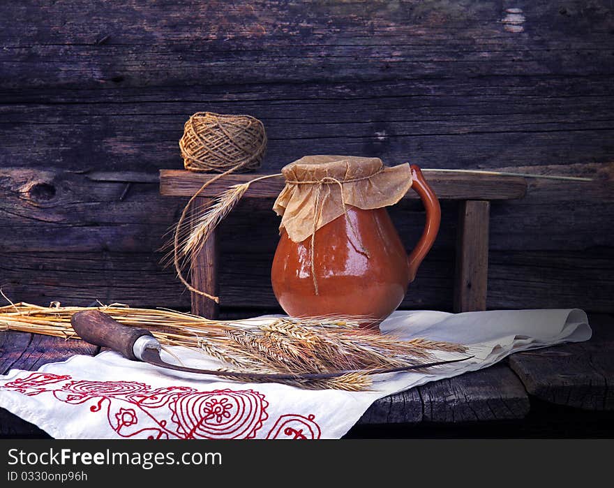 Rye wheat oats sickle pitcher autumn to be evening. Rye wheat oats sickle pitcher autumn to be evening.