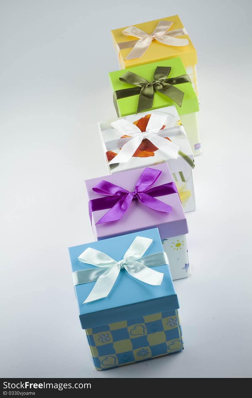 Decorated voucher boxes to give as presents. Decorated voucher boxes to give as presents