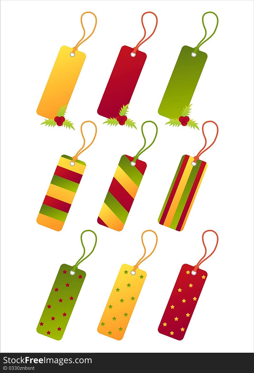 Set of 9 christmas  tags