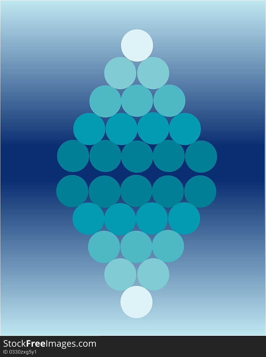 Illustration of circle or blue pyramid