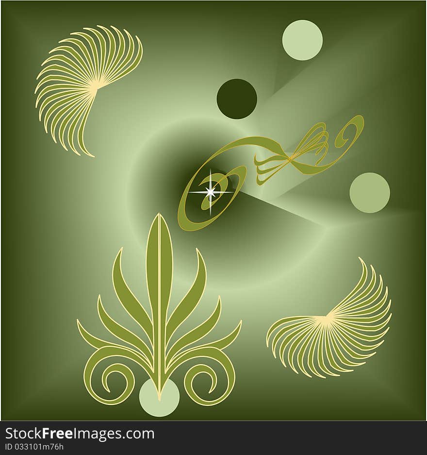 Illustration of green abstract symbols. Illustration of green abstract symbols