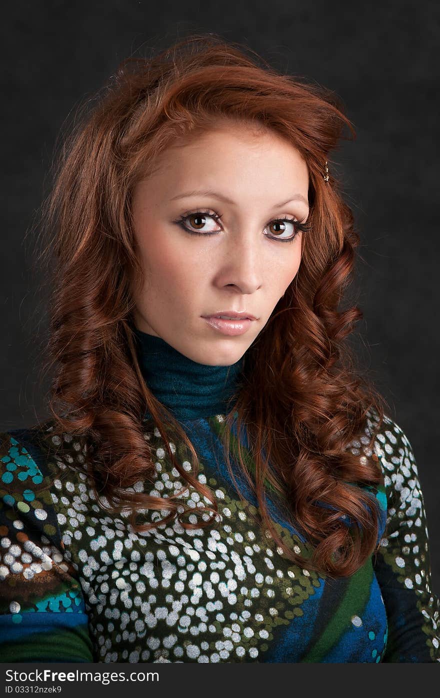 Young Beautiful Woman With Long Curly Hairs