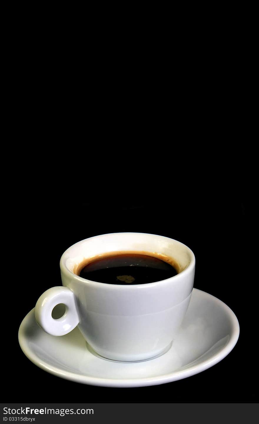 Studio photo of coffee cup isolated on black background