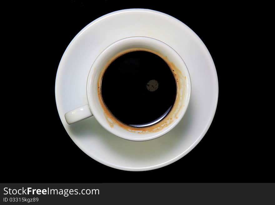 Studio photo of coffee cup isolated on black background