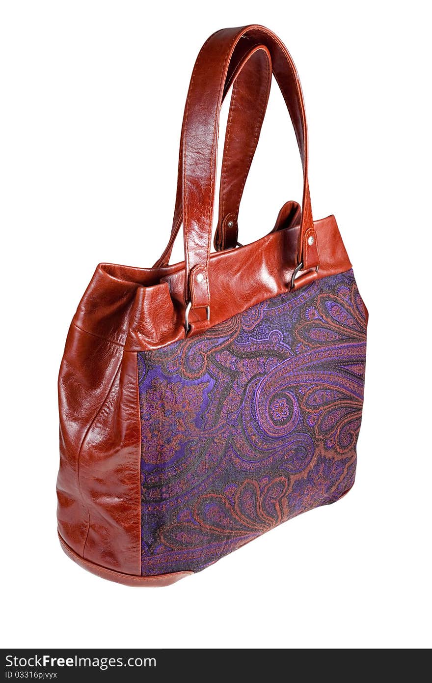 Leather and paisley handbag