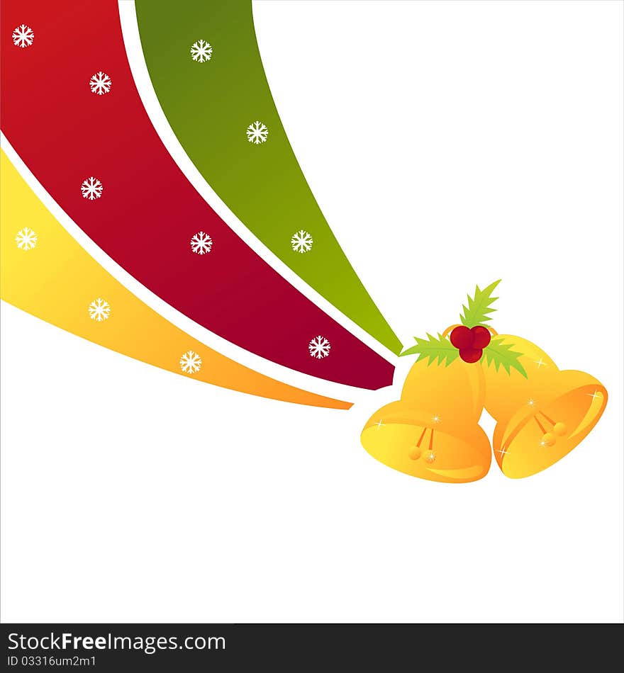 Christmas background with glossy bell. Christmas background with glossy bell