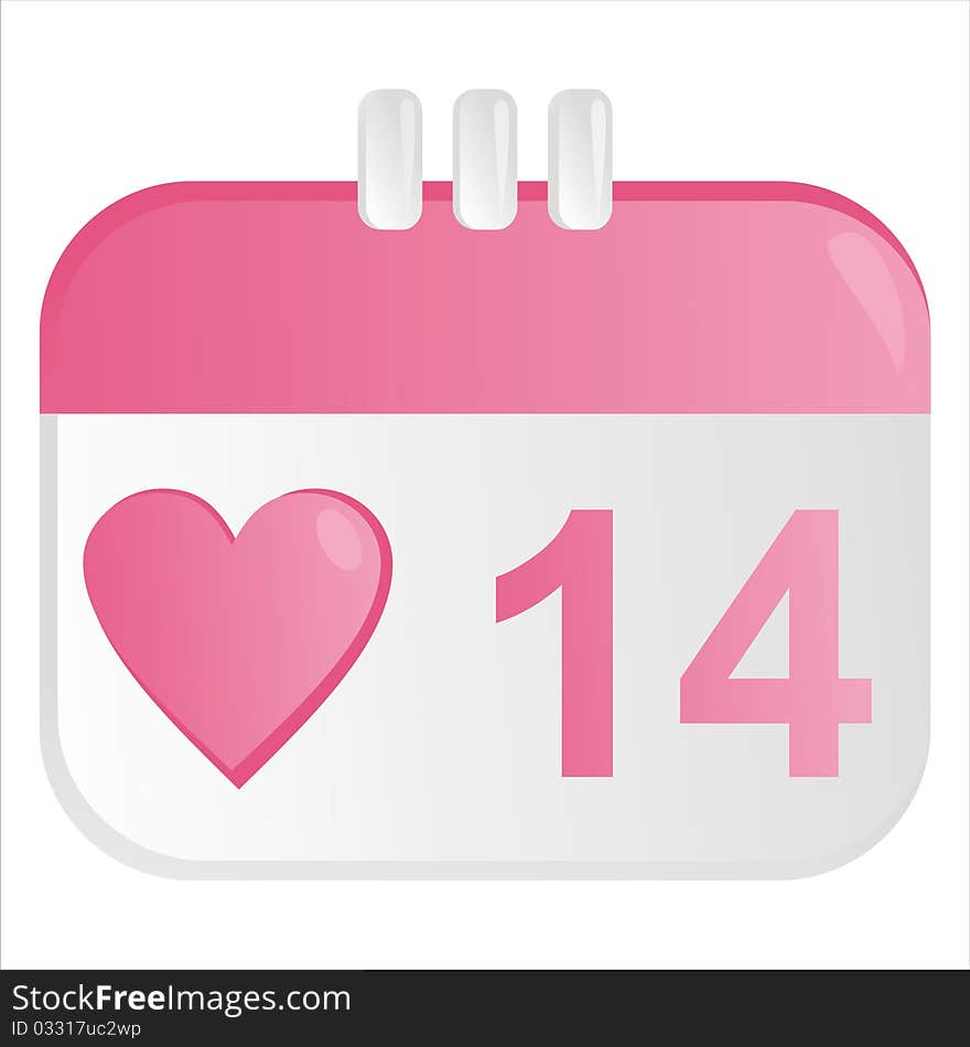 St. valentine s day calendar icon