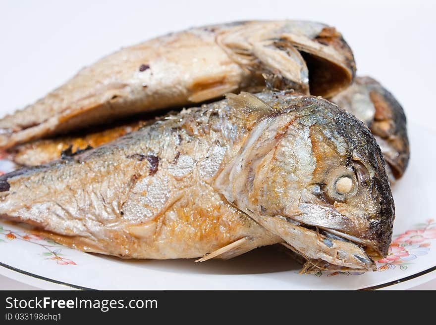 Fried mackerel.