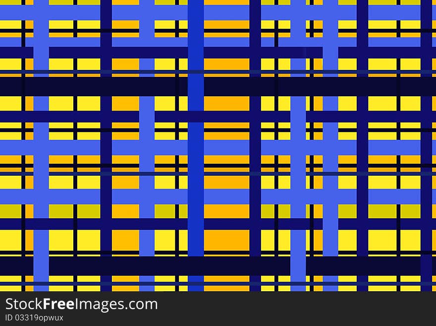 Illustration of blue and yellow braided stripes